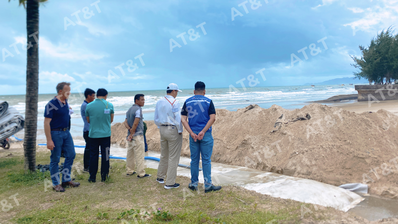 Ống cát vải địa kỹ thuật chống sạt lở bờ biển